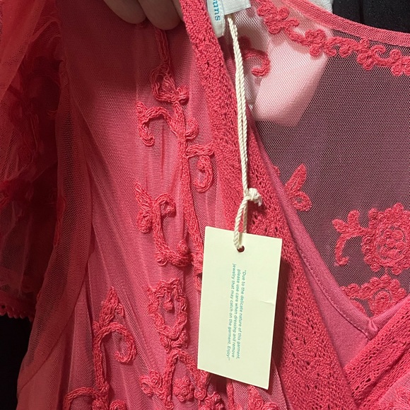 Sundance Pink Embroidered Maxi Dress Mayfield style - Picture 2 of 4